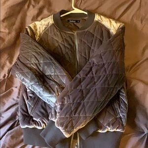 Purple Velvet Bomber Jacket